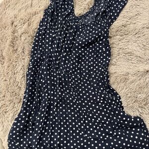 Chic Navy Dress with White Dots